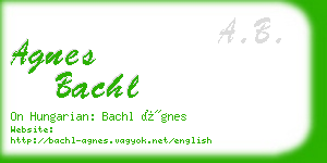 agnes bachl business card